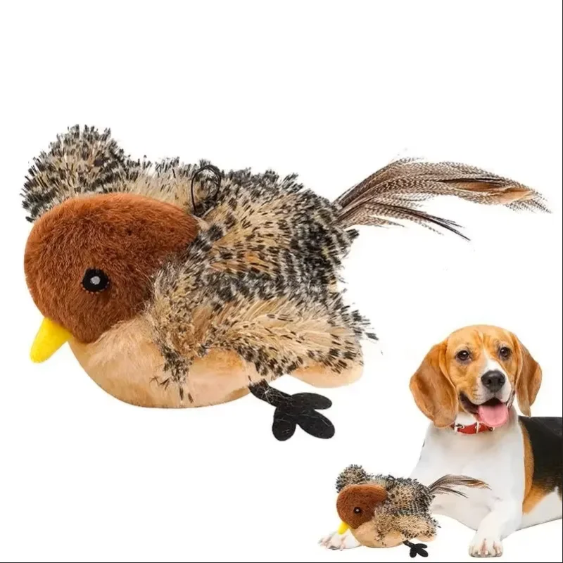 Chirping Bird Cat Toy Interactive Cat Exercise Plush Toys Flapping Bird Toy Stimulate Hunting Instincts Remote Control USB