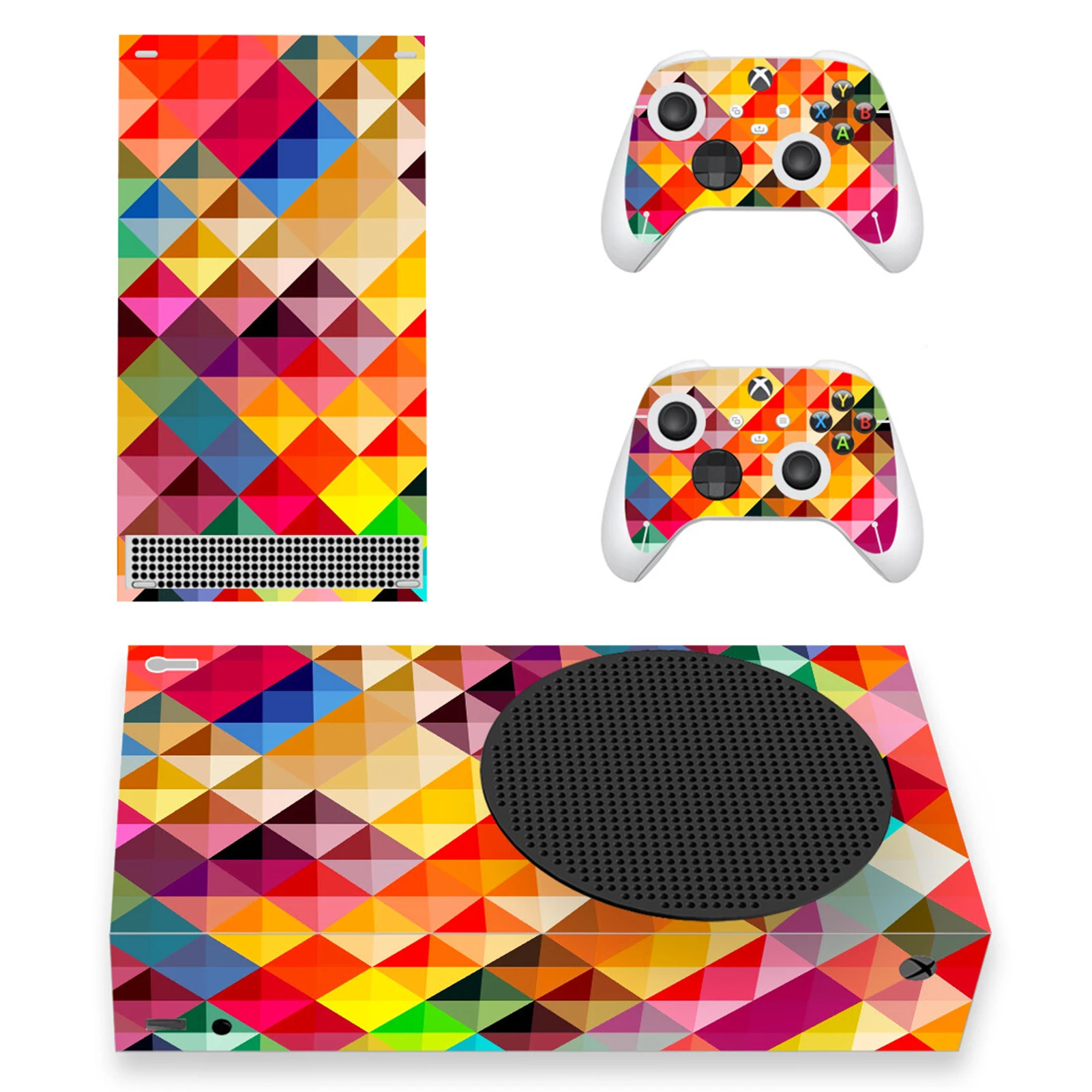 Skin Sticker Geometry Design Protective Decal Removable Cover for X box Series S Console and 2 Controllers Game Accessories