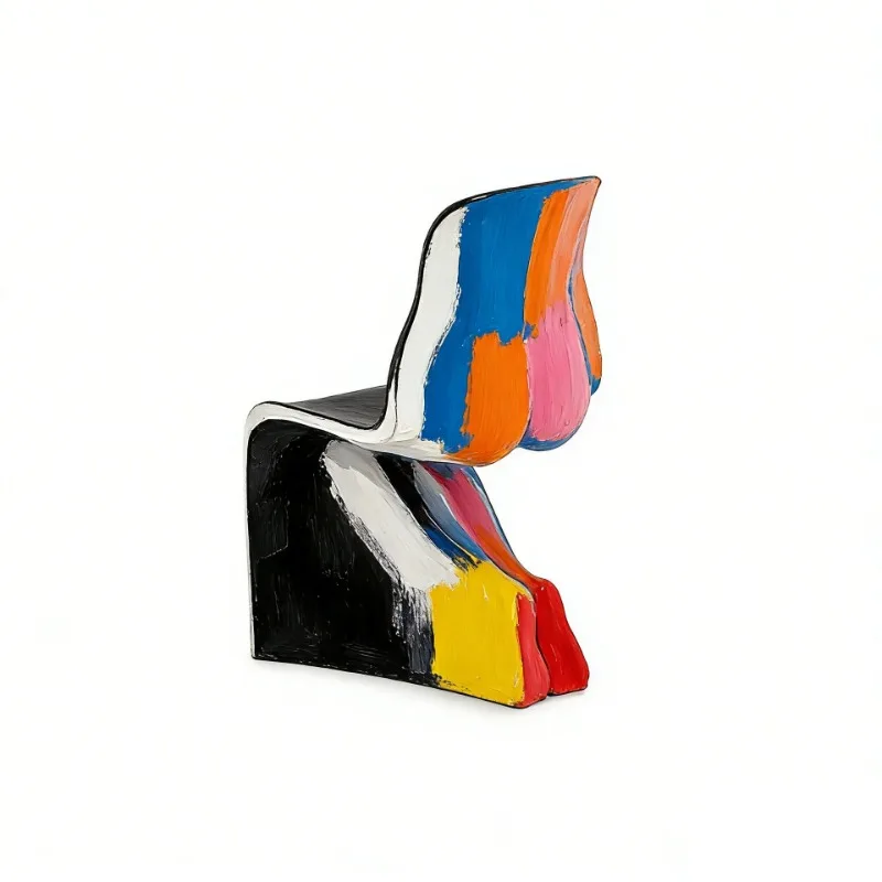 Painted S-shaped FRP dining chair Nordic Internet celebrity office back chair negotiation desk designer