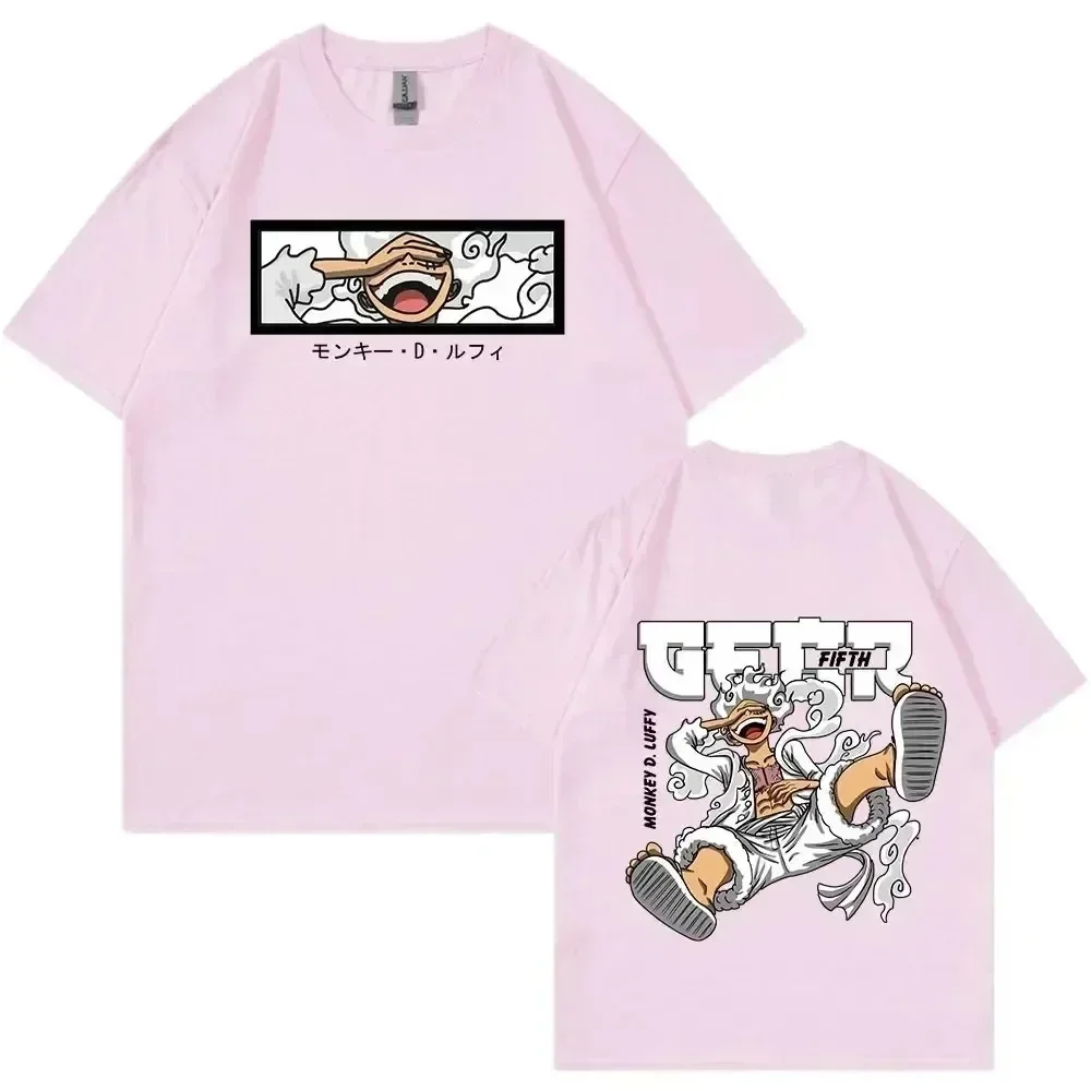 

Luffy Gear Women Men Y2K 2000S Cartoon Pure Cotton T-Shirt Unisex 90S Japanese Anime T Shirt Harajuku Streetwear Clothes Unisex