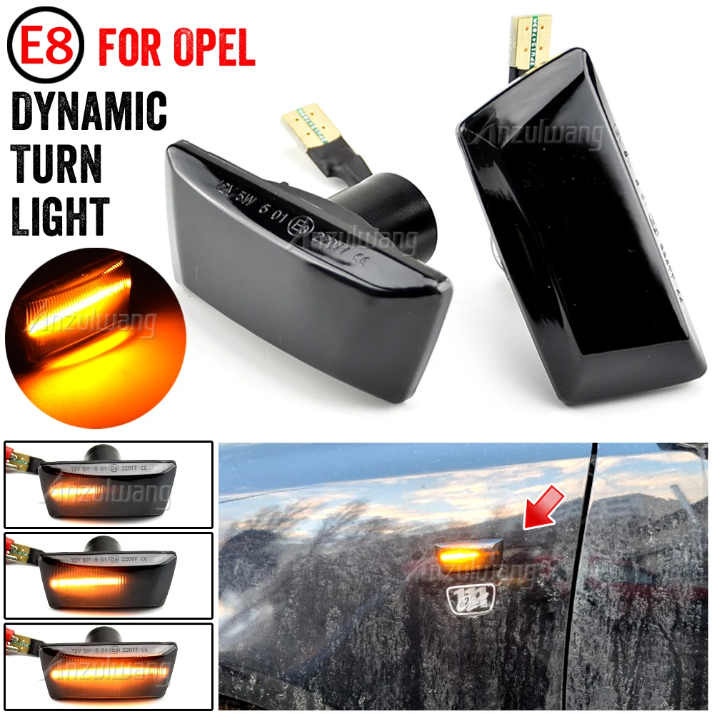 

Clear & Smoked Lens LED Side Marker Lamp Fender Turn Signal Dynamic Amber Lights For Opel Astra H MK5 (models 2004-2014)