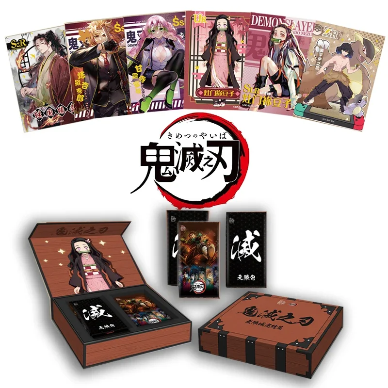 New Demon Slayer Anime Infinite City Series Card Tanjirou Nezuko Zenitsu Rare Character Collection Card Kids Toys Christmas Gift