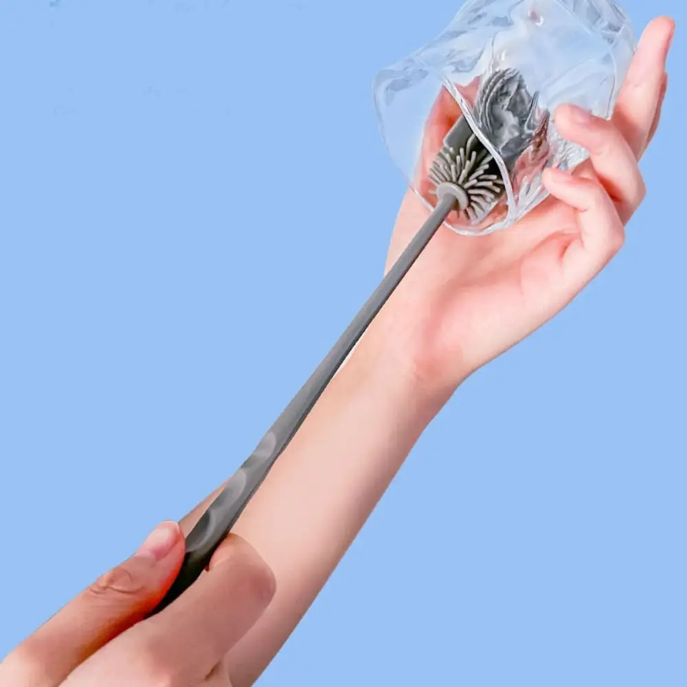 

Силиконовая щетка для мытья посуды, многофункциональная портативная щетка для стаканов с длинной ручкой, очиститель для стеклянных стаканов