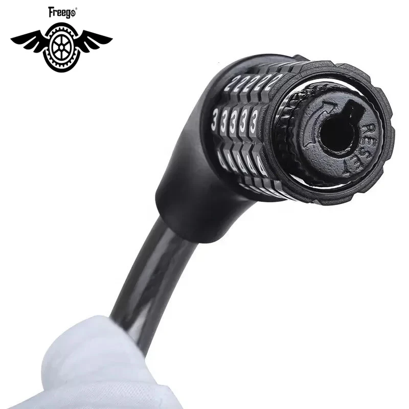 Bloqueio de bicicleta 4 pés fechaduras de bicicleta cabo de alta segurança 5 dígitos combinação reajustável senha de enrolamento bloqueio de bicicleta para bicicleta motocicleta