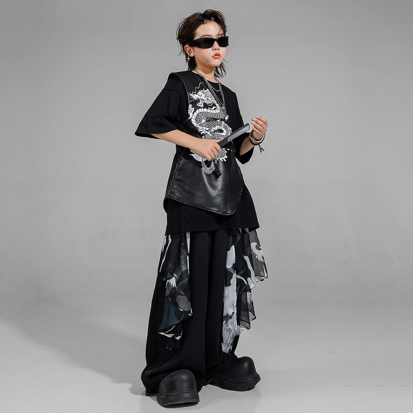 Hip Hop Boys Clothing Oversize Tshirt Street Dance Joggers Pants Girls Blouse Children K-pop Streetwear Kids Costumes Clothes