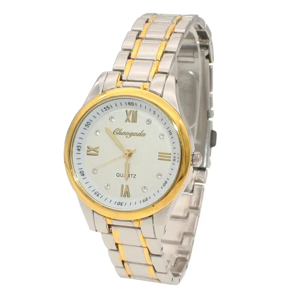 Luxury Fashion Quartz Wristwatch Gold White Black Surface Alloy Strap Jewelry Sports Dress Watch NG54X