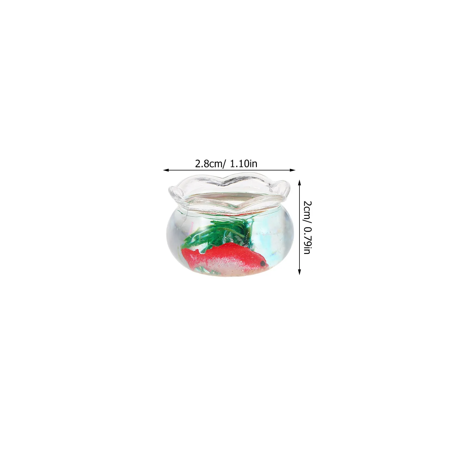 5Pcs Mini Fish Bowl Realistic Koi Aquarium Small Round Simulated Plants Miniature Fish Tank for Dollhouse Mini Animal Figurines - view 4