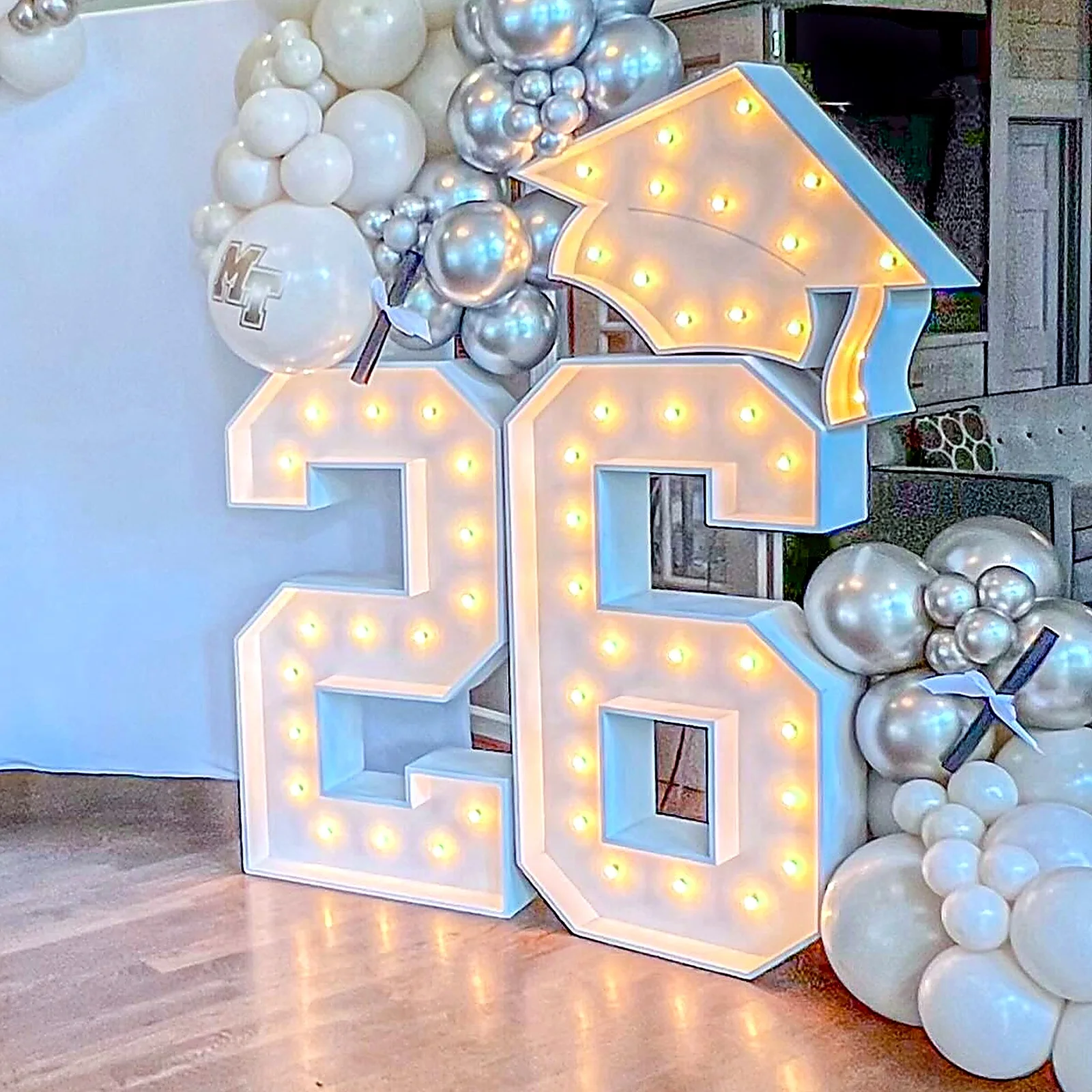 Custom Number 26 Marquee Letters For Birthday Party Advertising Signs Illuminated Light Letters Outdoor Electronic Sign