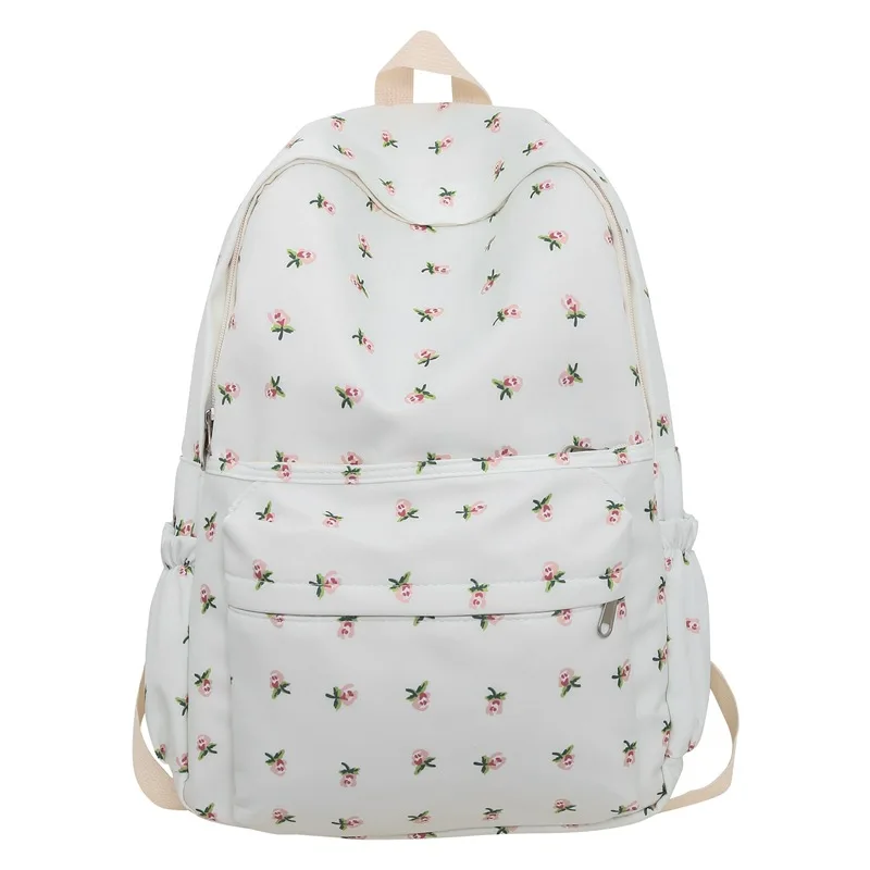 Sac à Dos Imprimé Floral pour Femme et Fille, Style Frais, Grande Capacité, Sacs d\'École pour Étudiants, Cartable de Voyage, 2023