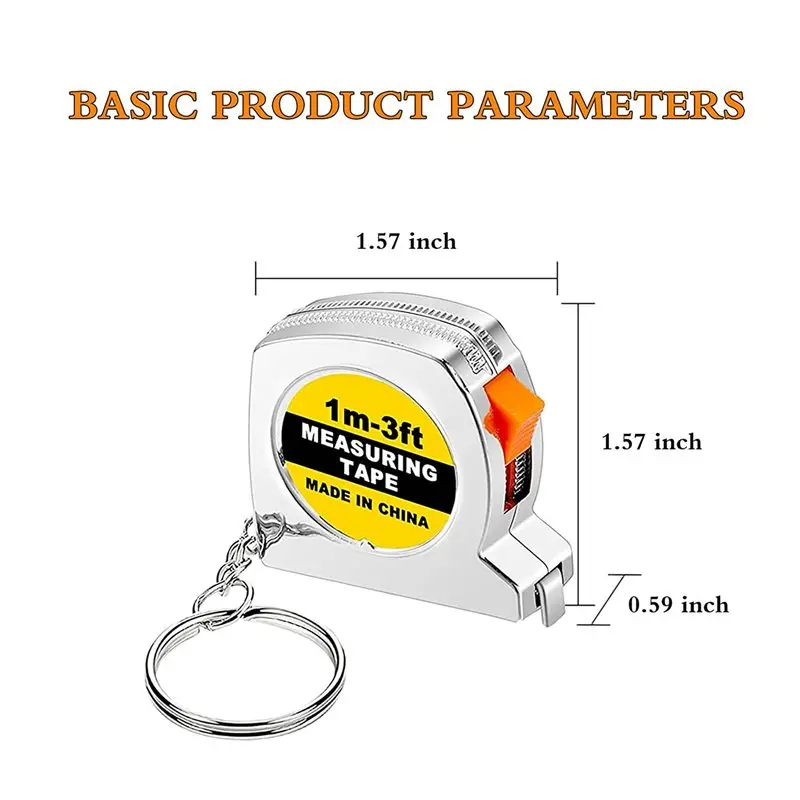 【Big deal】100 Pcs Keychain Tape Measure, Functional Pocket Tape Measure, Small Tape Measure Retractable, 3Ft