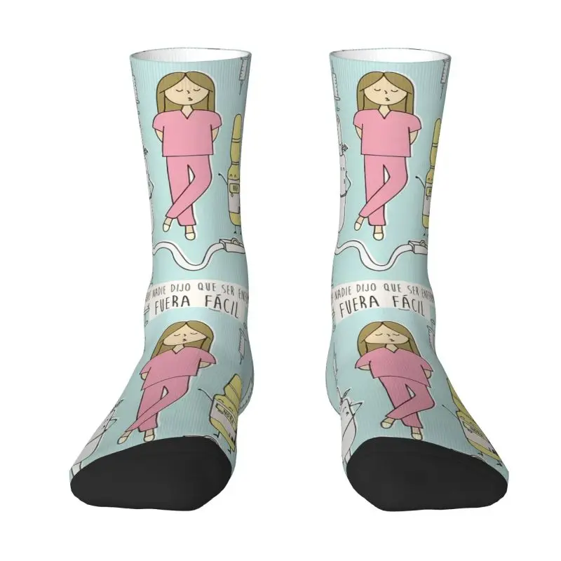 Cartoon Ladies Nurse Doctor Printed Men Women Crew Socks Unisex Cute 3D Printed Dress Socks