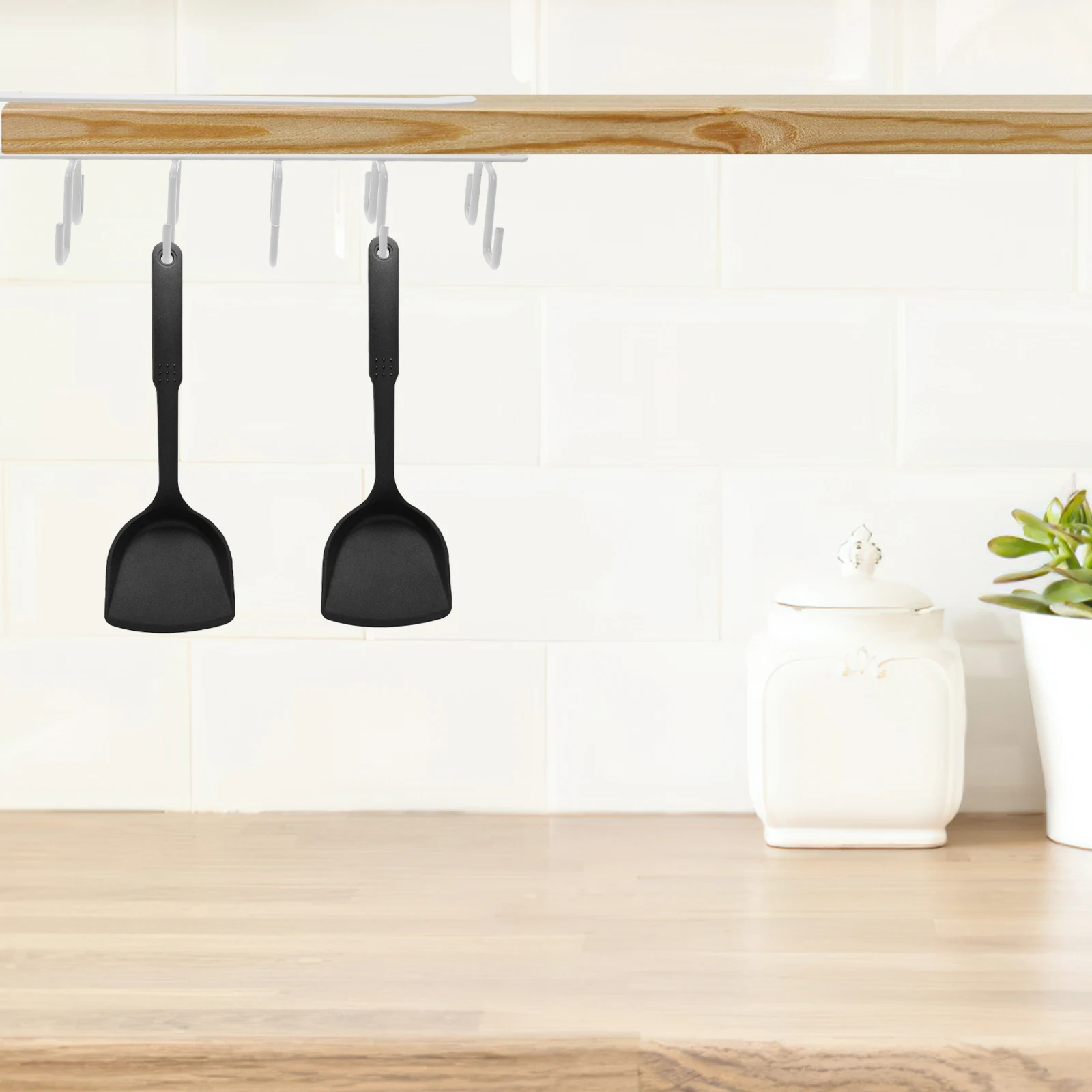 

Wall Mountable Storage Rack White Iron Mug Hook Kitchen Utensil Organizer Under Cabinet Hanger Rust Resistant Design