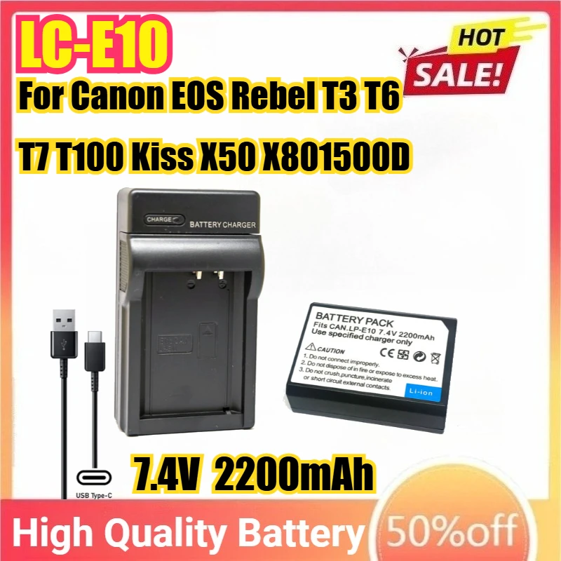 

LC-E10 LP-E10 Camera Battery For Canon EOS Rebel T3 T5 T6 T7 T100 Kiss X50 X70 X90 X80 1500D 4000D 2000D 1300D 1100D 1200D