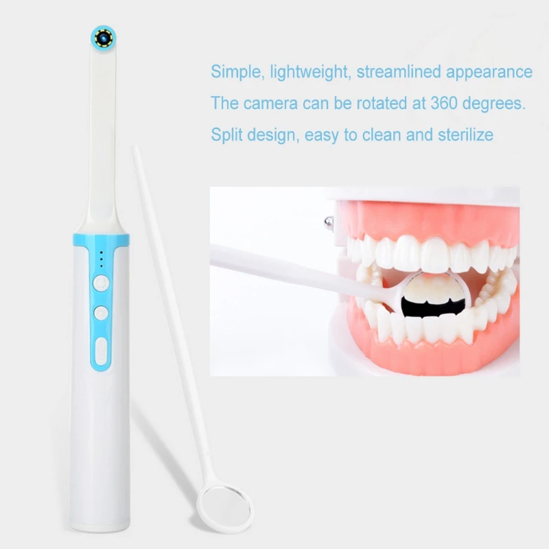 1080P 2MP High Definition Wireless WIFI Dental Intraoral Mirror 8 LED Waterproof Oral Mirror Built-in 800mAh Lithium Battery