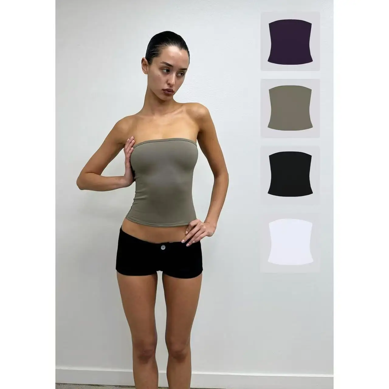 Tank Basic Bra Vest Sexy High-Elastic Skin-Friendly Chest Wrap Outer Wear Kiko Same Top Women
