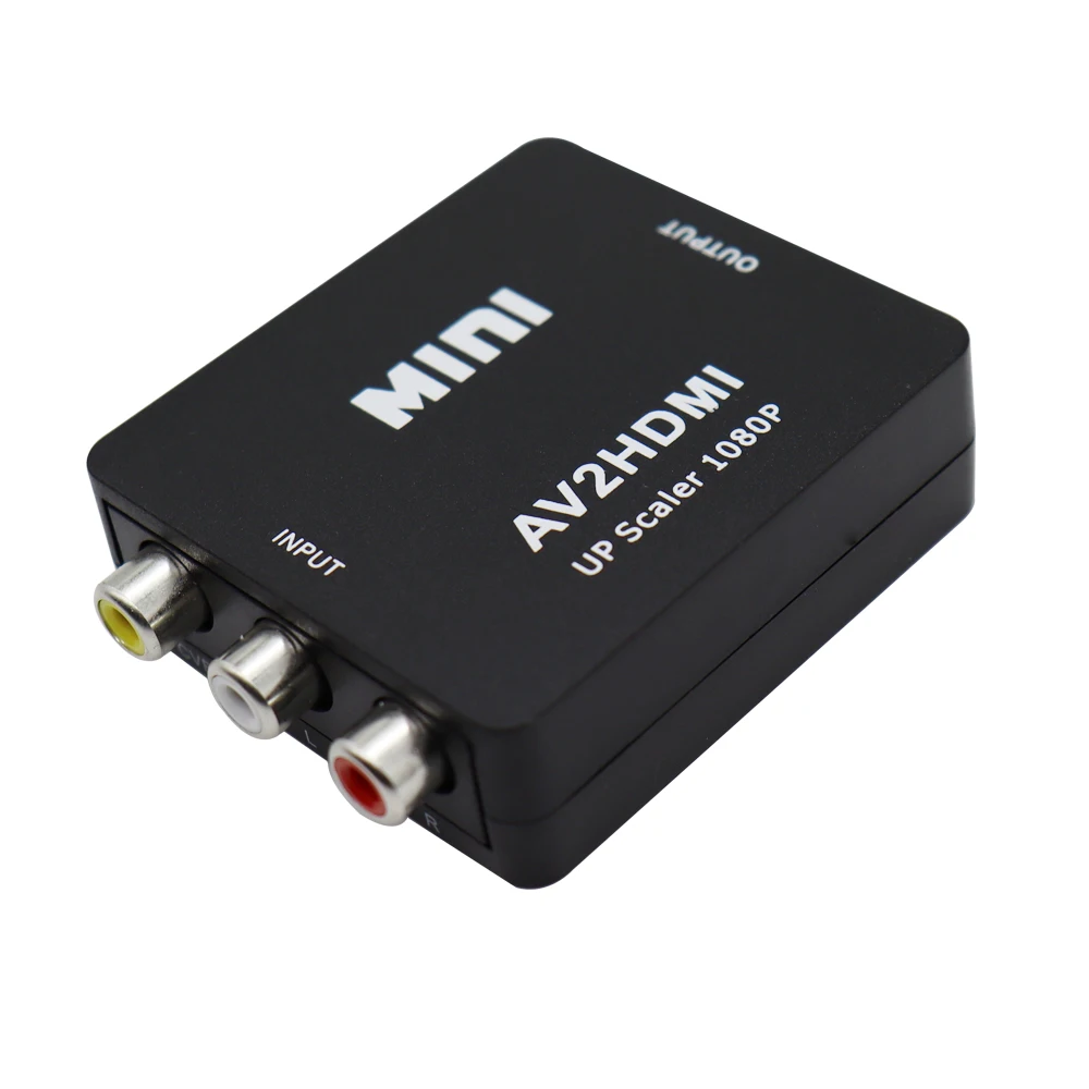 Av2hdmi Rca Av/Cvsb L/R Video Naar Hdmi-Compatibele Converter Box 1080P Ondersteuning Ntsc Pal Av Scaler Adapter Hd