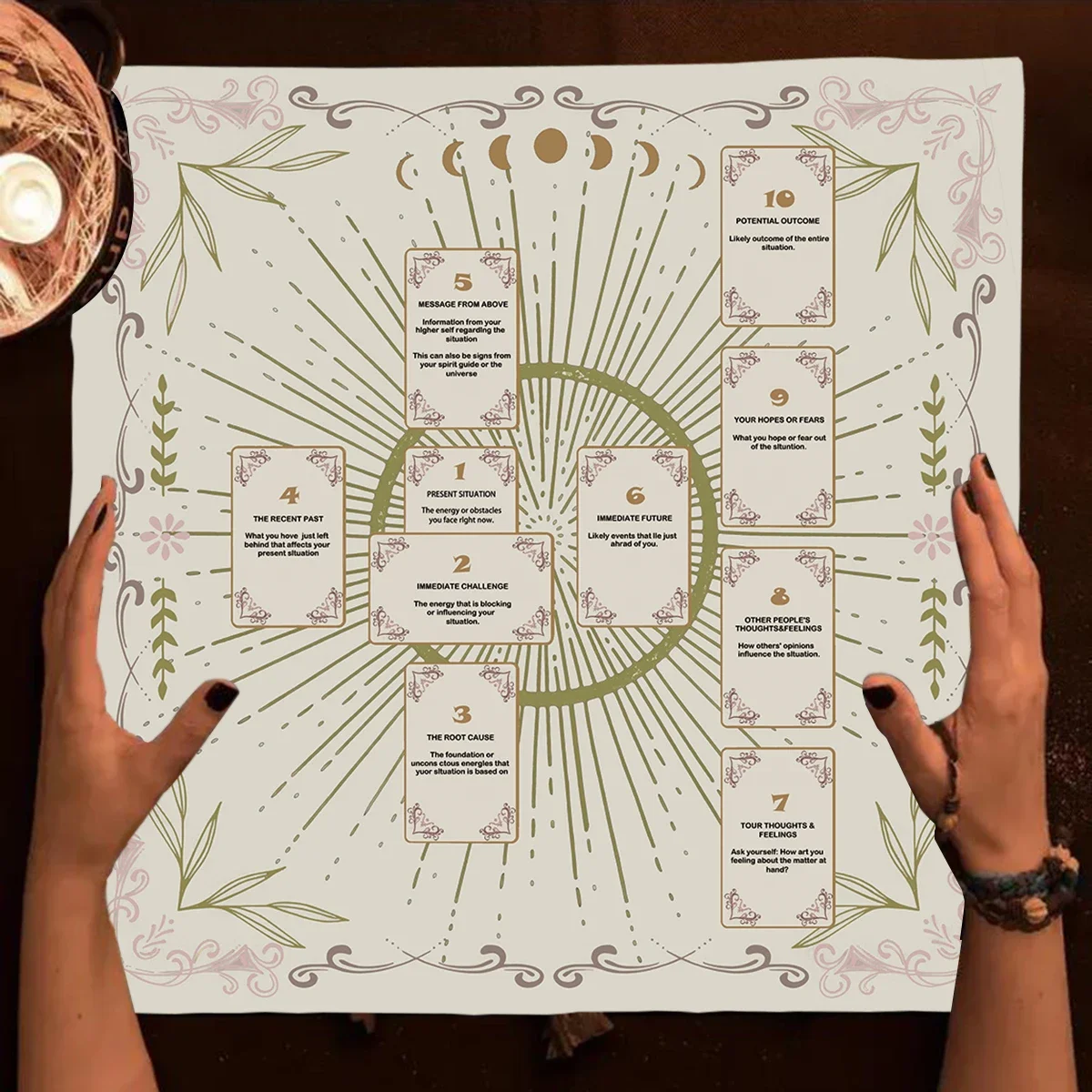 سلتيك الصليب مذبح القماش التارو بطاقة مفرش طاولة الساحرة القمر العرافة غطاء الطاولة ل التارو حصيرة ساحرة الهدايا ديكور بطاقة الوسادة