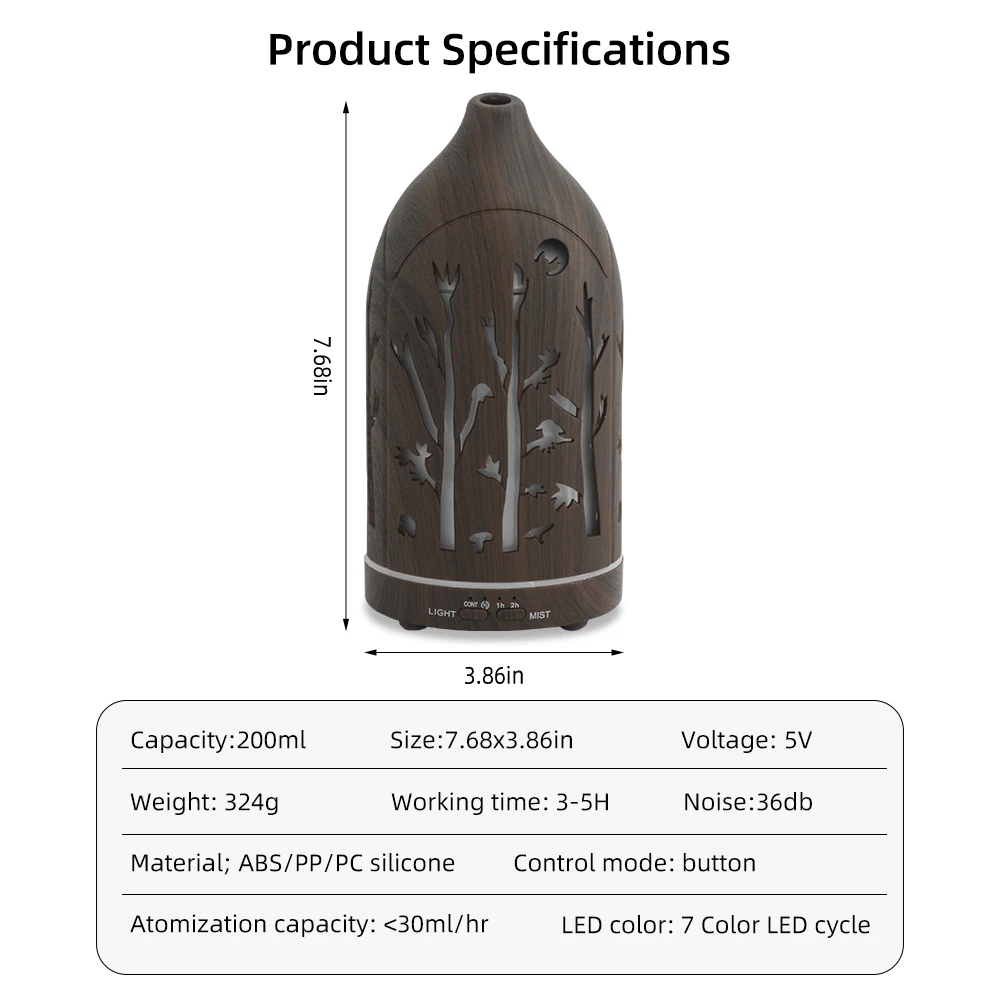 موزع روائح العلاج العطري، إيقاف تلقائي، هادئ للغاية، 3 زيوت مثالية لتخفيف التوتر والنوم واليقظة الذهنية
