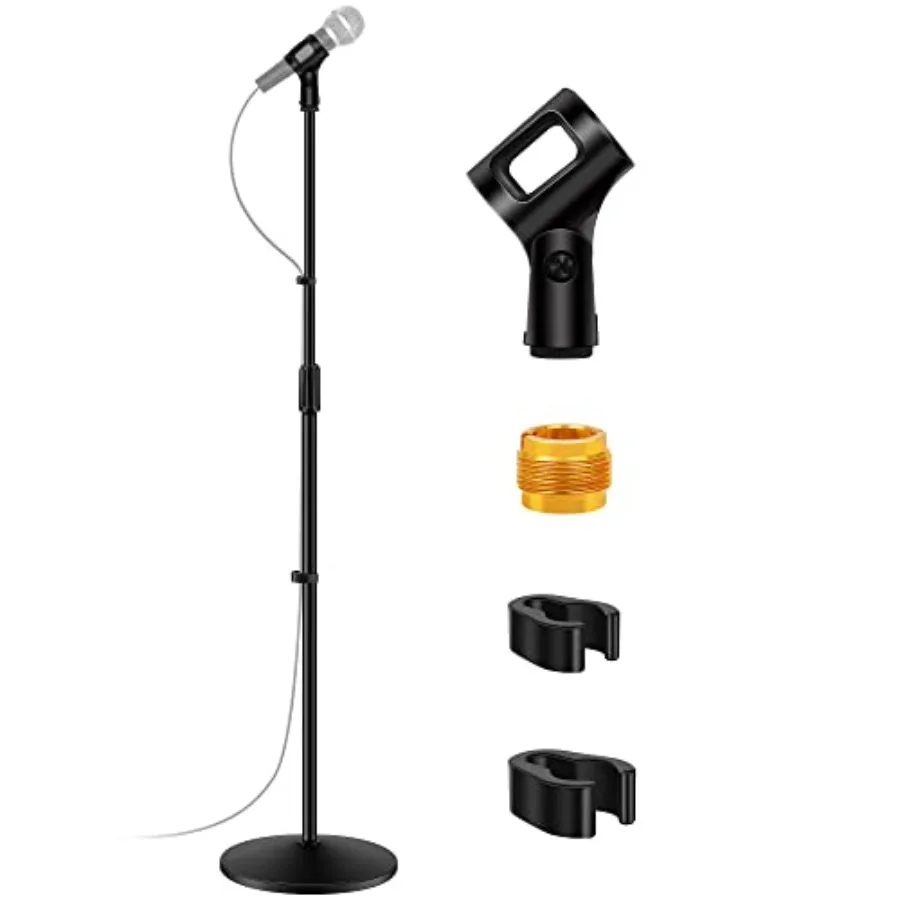 

Mic Stand, Microphone Stand Floor Detachable Boom Mic Arm Stands with Weighted Round Base, Height Adjustable from 34 to 60 for