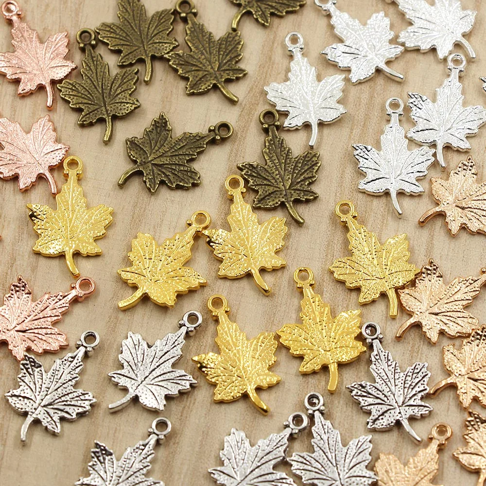 20Pcs Maple Leaf Charms Metal Pendants Charms for Bracelet Necklace Jewelry Making Vintage Leaf Alloy Metal Charms 15*23MM