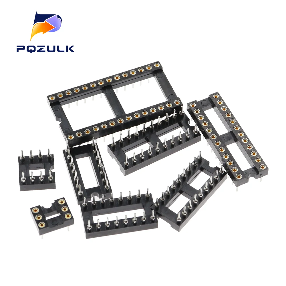 10PCS IC seat 6 8 14 16 20 24 28 32 40 Pin 2.54MM Pin Pitch MCU Socket Chip Base Ic Sockets Slot