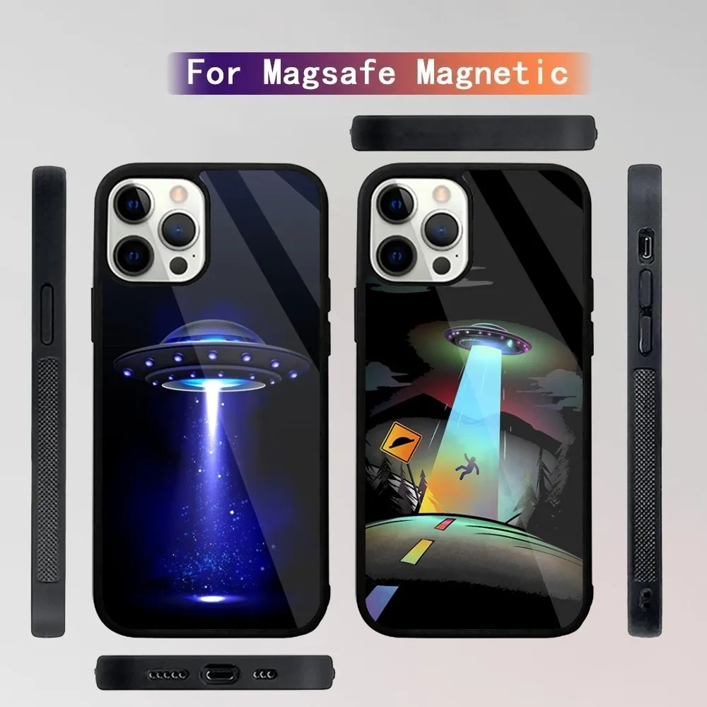 Alien Martian UFO Phone Case For iPhone 16,15,14,13,12,11,Plus,Pro,Max Mini Magsafe Magnetic Wireless Charging