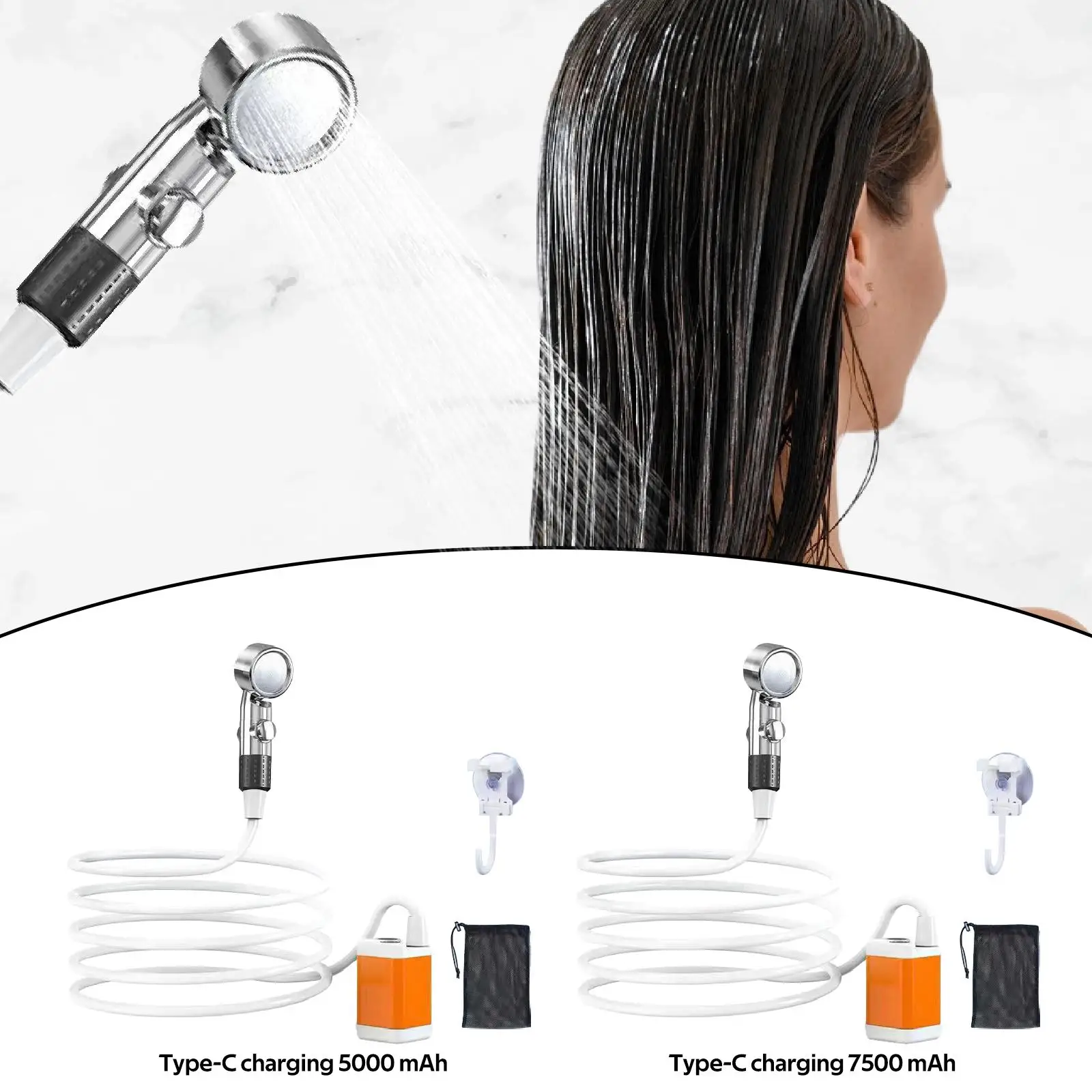 

Portable Camping Shower Practical Electric for Pet Cleaning Hiking Traveling