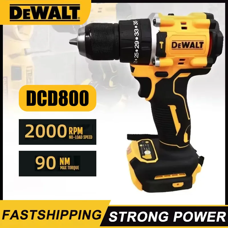 Dewalt DCD800 2000RPM Cordless Impact Drill 1/2 Inch Brushless Electric Screwdriver Lithium Electric Tool For Dewalt 20V Battery