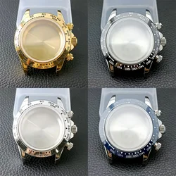 Silvery/Gold 39.3mm Men's Watch Steel Case VK63 Movement Watch Accessories Fits 20mm Strap Watch Box Chronograph Watch