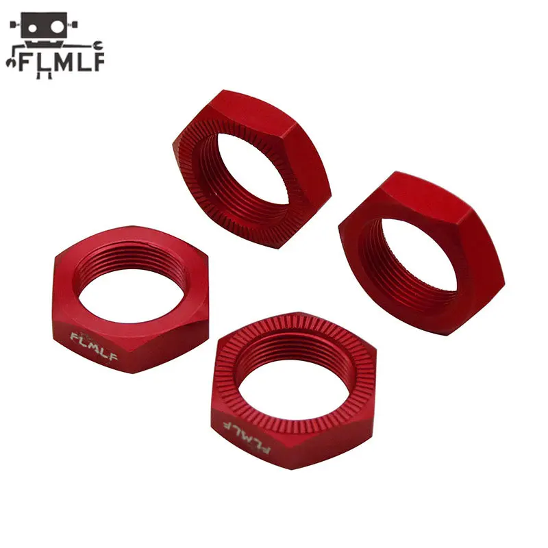 FLMLF CNC Metal Wheel Nut Kit for 1/5 HPI ROFUN BAHA ROVAN KM BAJA 5B 5T 5SC Truck Rc Car Tyre Adapter Parts