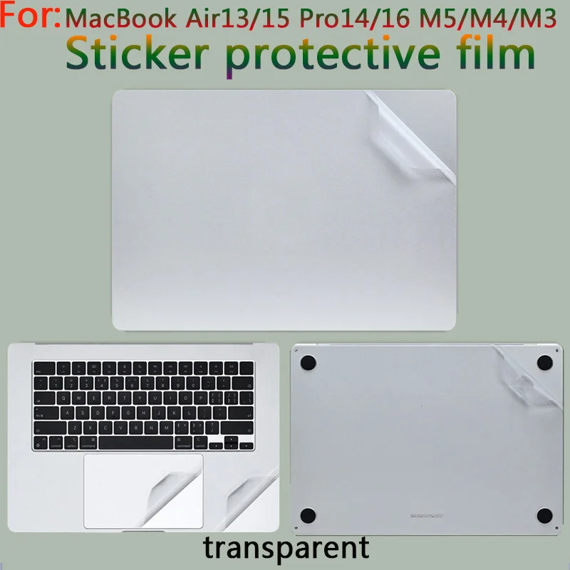 For MacBook Air13/15 M5/M4/M3 sticker protective film MacBook Pro14/16 M5/M4/M3 laptop fuselage shell film A3448/A3449 skin film