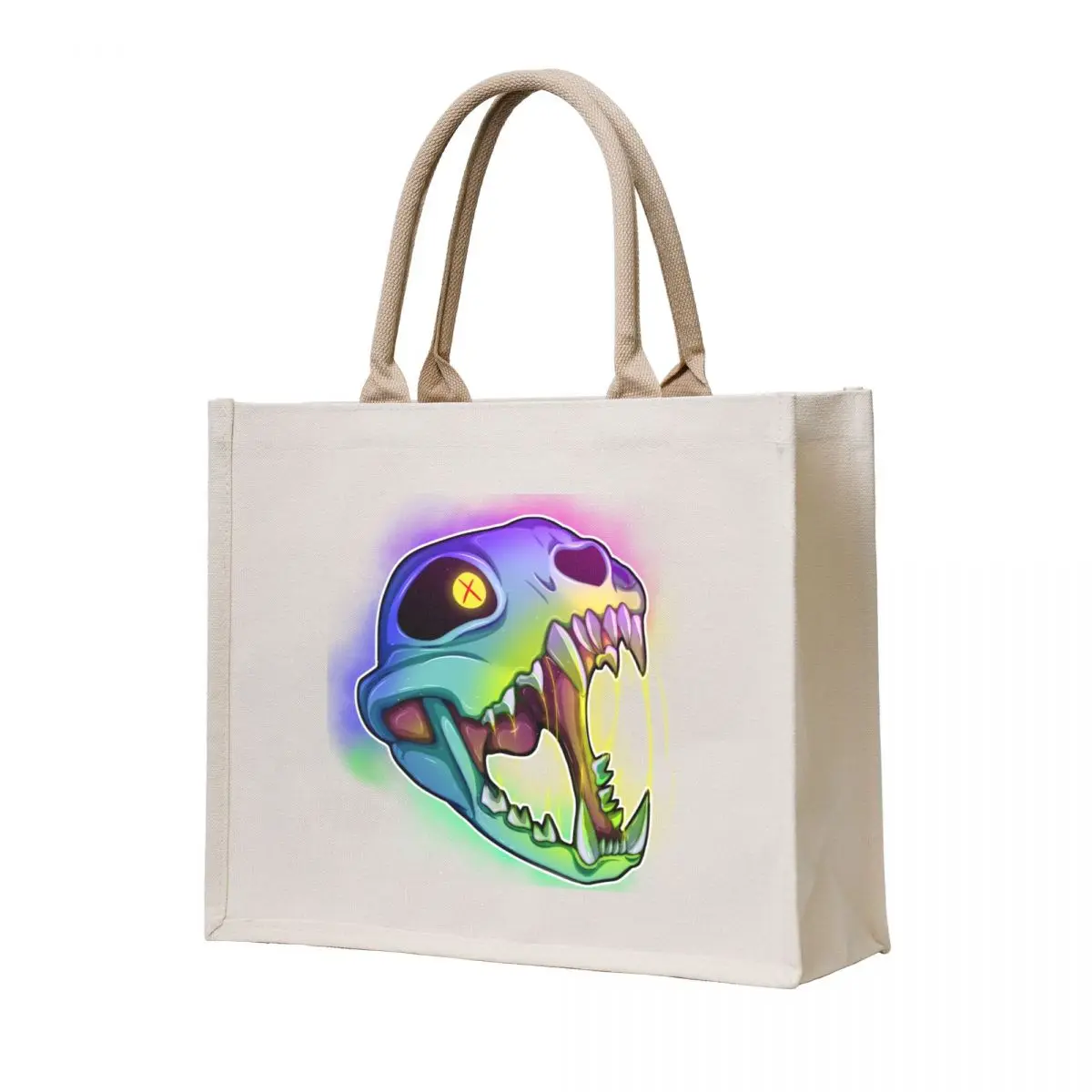 

Neon cat skull Tote Bag canvas bags cloth bag woman tote bag canvas Canvas