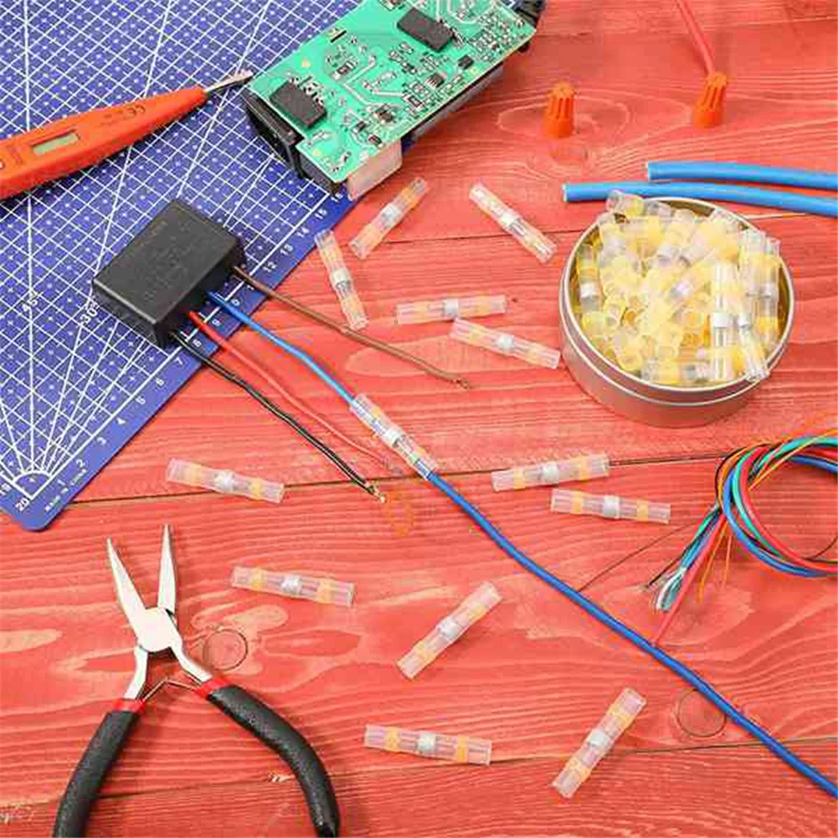 

New 150Pcs 12-10 AWG Yellow Solder Seal Wire Connectors Solder Heat Shrink Waterproof Wire Connectors Electrical Terminals