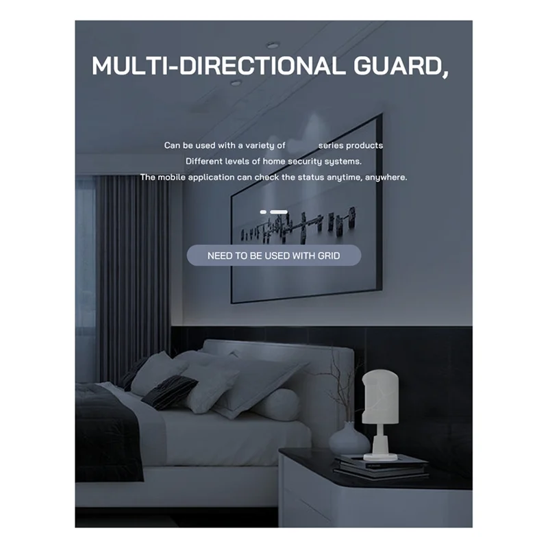 كاشف الأشعة تحت الحمراء RISE-Zigbee PIR مستشعر الجسم الذكي اللاسلكي عن بعد مراقبة الحركة البشرية مستشعر محمول متعدد الوظائف أبيض