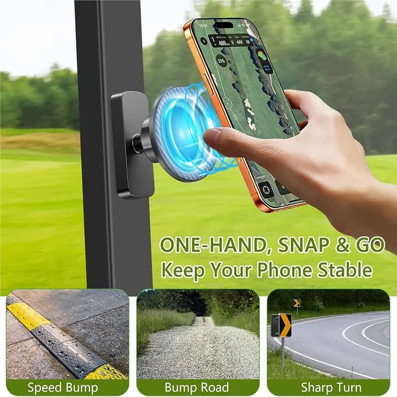 HOTB72A Golf Gift For Men, Golf Cart Accessories Magnetic Phone Holder, Golf Cart Phone Mount For Golfers Dad Husband