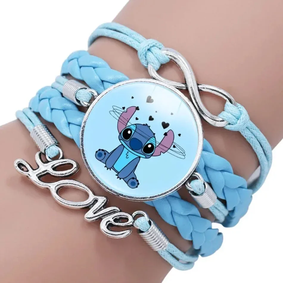 Figurki Anime zabawki bransoletka Lilo i Stitch Kawaii drukuj śliczna opaska na nadgarstek prezent dla dzieci świąteczne przyjęcie jednoczęściowe