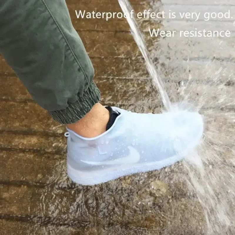 Wasserdichter, rutschfester Silikonschuh, hochelastisch, verschleißfest, Unisex-Regenstiefel für regnerische Tage im Freien, wiederverwendbarer Schuhüberzug – Detail 6