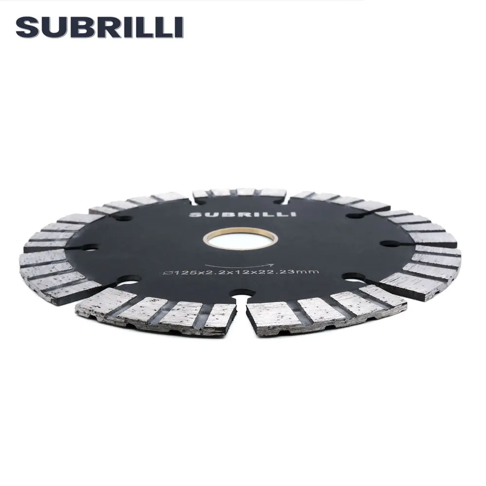 SUBRILLI 125mm 5 "disco da taglio diamantato lama per sega a segmenti per uso bagnato a secco per pietra cemento marmo mattone vetrificato ceramica