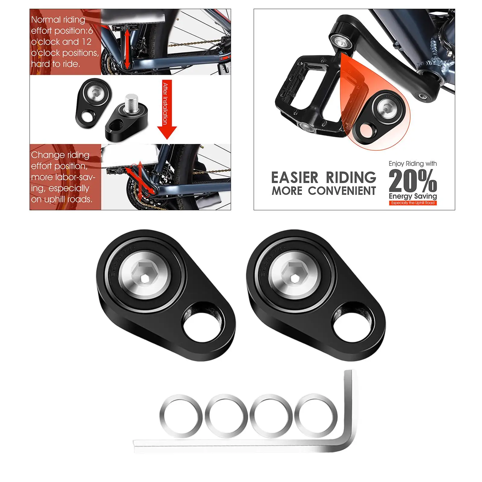 

Адаптер педали велосипеда 9/16 дюймов, преобразование подшипника педали для BMX MTB, езды на велосипеде