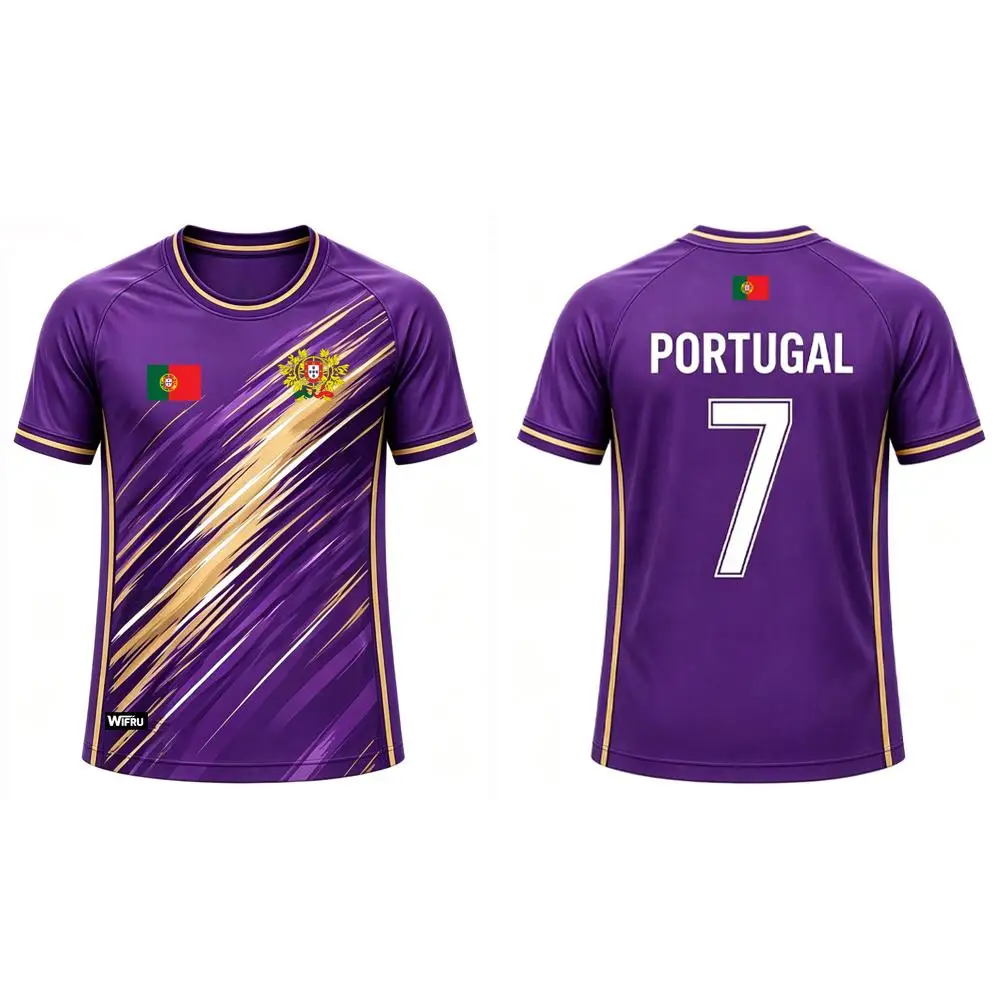 Portugal Flag Print Men's Football Jersey 2026 Breathable Quick-drying Sports T-shirt Unisex Summer Casual Fan Gift Tops