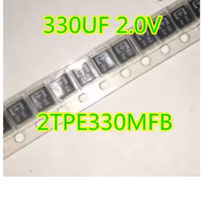 10PCS 2TPE330MFB Polymer Tantalum Capacitor SMD Passive 330UF 2.0V  Electronic Components