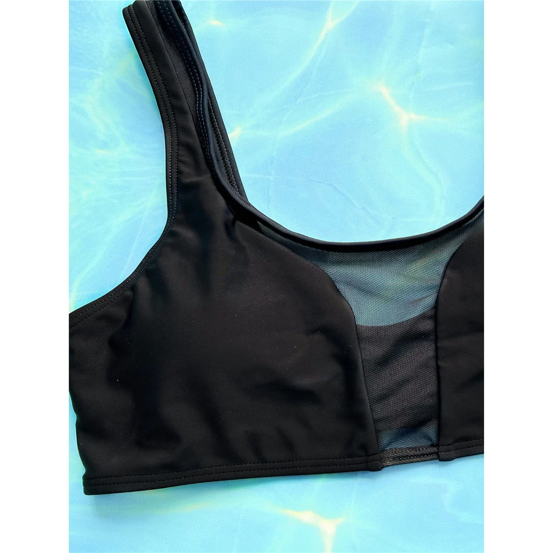Neuer transparenter Damen-Badeanzug aus Mesh, hochtaillierter Bikini, zweiteiliger Bikini-Set, Badebekleidung, Badeanzug, Schwimmanzug V4862 – Detail 11