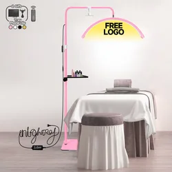 2025 Darmowe LOGO 45W Lampa Podłogowa Półksiężycowa Lampa Pierścieniowa Z Klipsem Na Telefon Światło LED Lash do Oświetlenia Rzęs Beauty Tattoo Fotografia