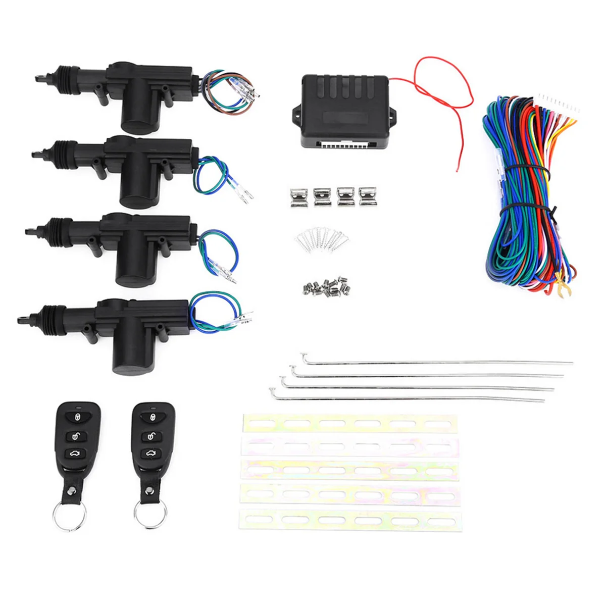 Car Lock Door Remote Control Keyless Entry System Locking Kit with 4 Door Lock Actuator Universal 12V