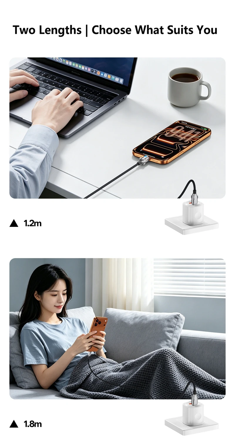 240W Schnellladekabel, geflochtenes Datenkabel, universelles Android- und USB-C-Schnellladekabel, U-zu-C, reines Kupfer, für Android, iPhone 15, 17 – Detail 9