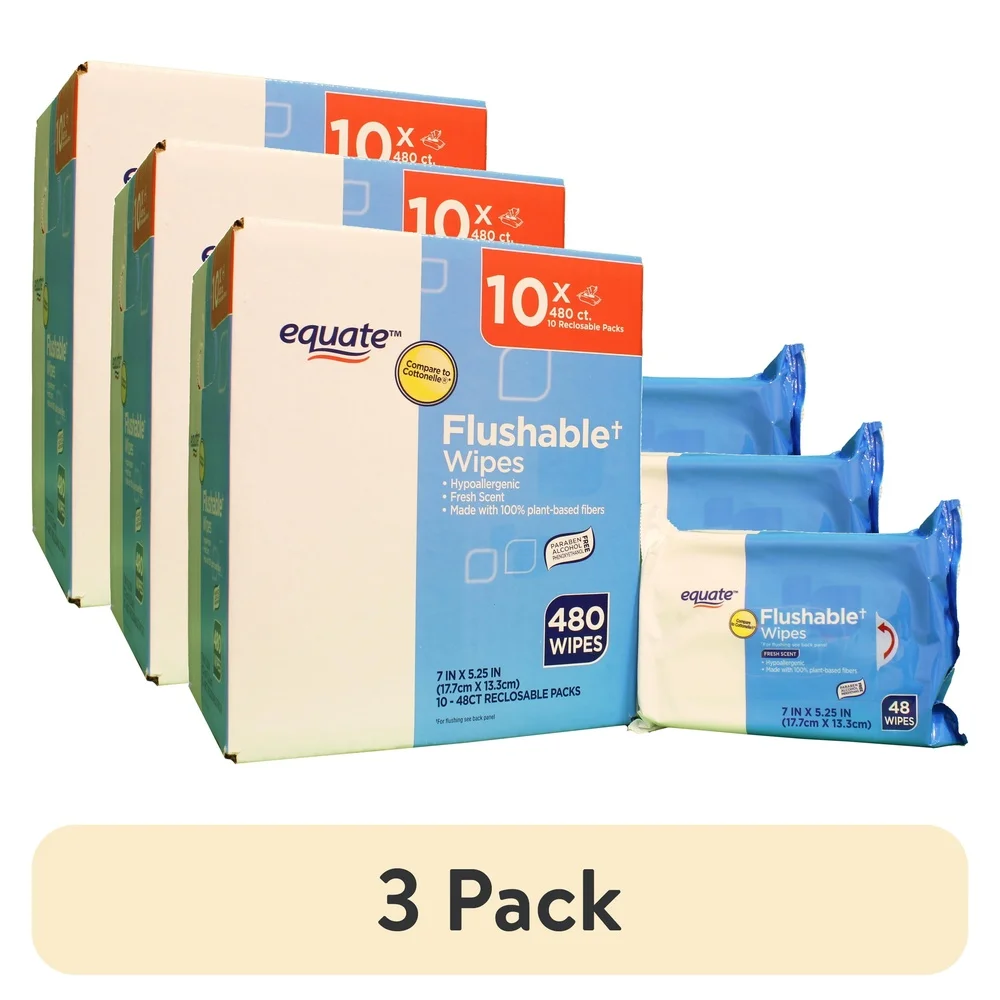 Salviette umidificate lavabili Confezione da 3 profumi freschi 480 Salviette Aloe Vitamina E Dispenser pop-up facile Fibre a base di piante Confezione valore richiudibile