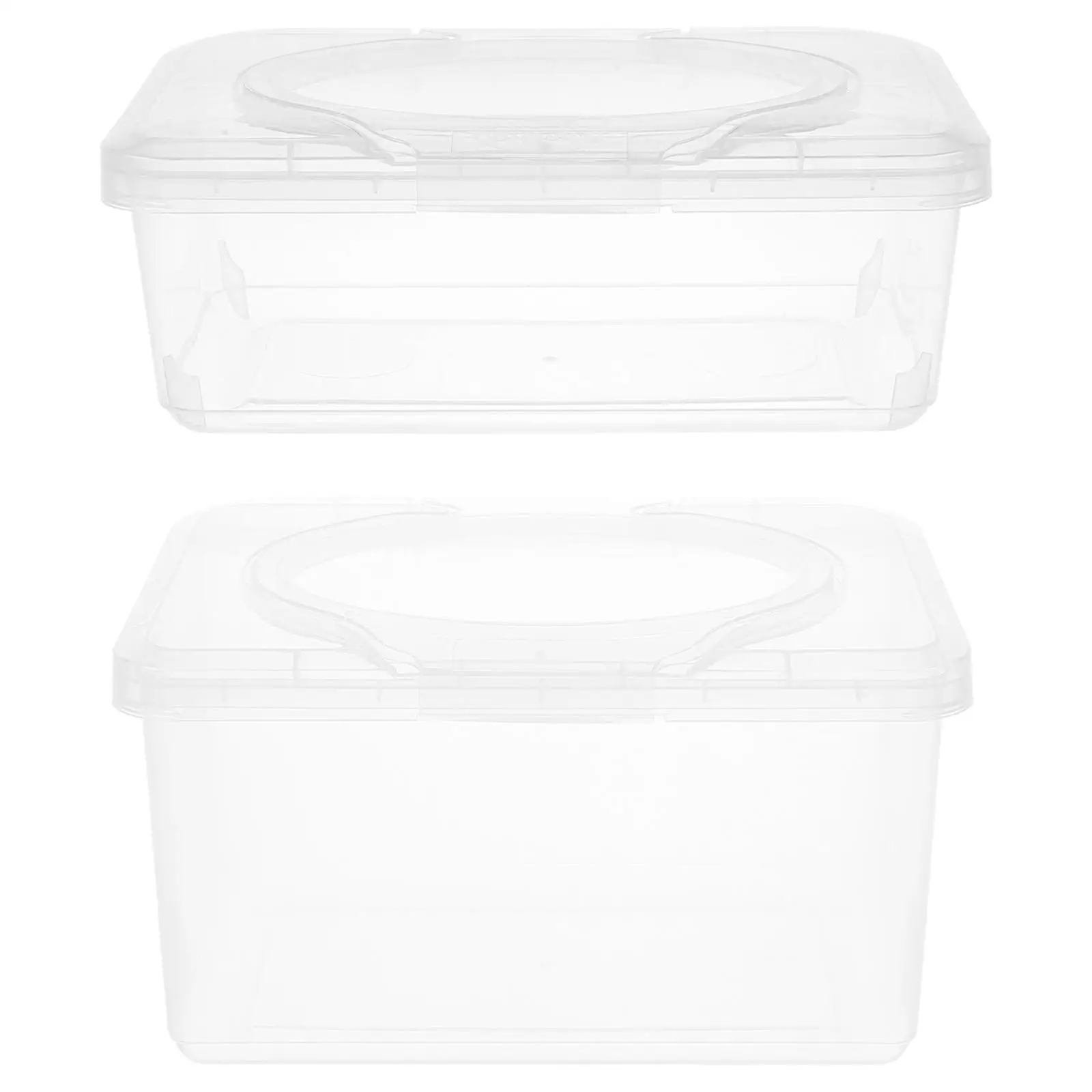 

2Pcs Wet Wipes Storage Box Transparent Dust Proof Home Car Travel Portable Tissue Container Dispenser Holder Refillable
