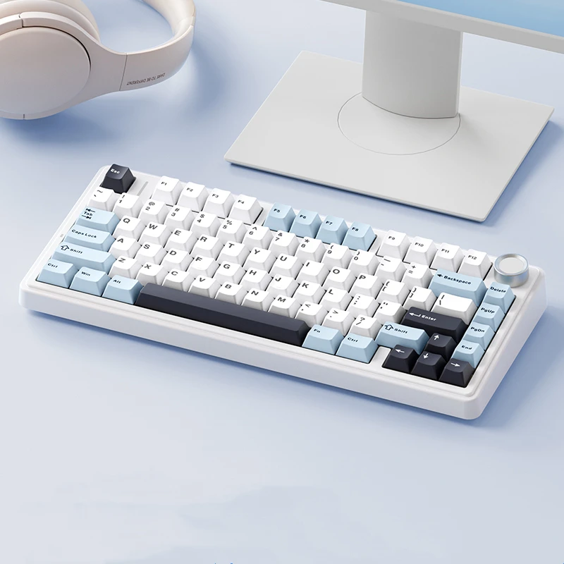 F75 80 Keys Tri-mode Customized Mechanical Gaming Keyboard Hot Swappable RGB BT/2.4G/Type-C Wired