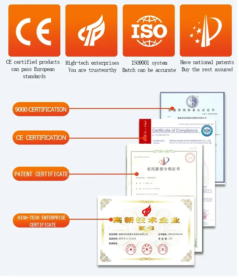High Precision Liquid Turbine Flow Meter Without Meter Head Water Flow Meter with RS485