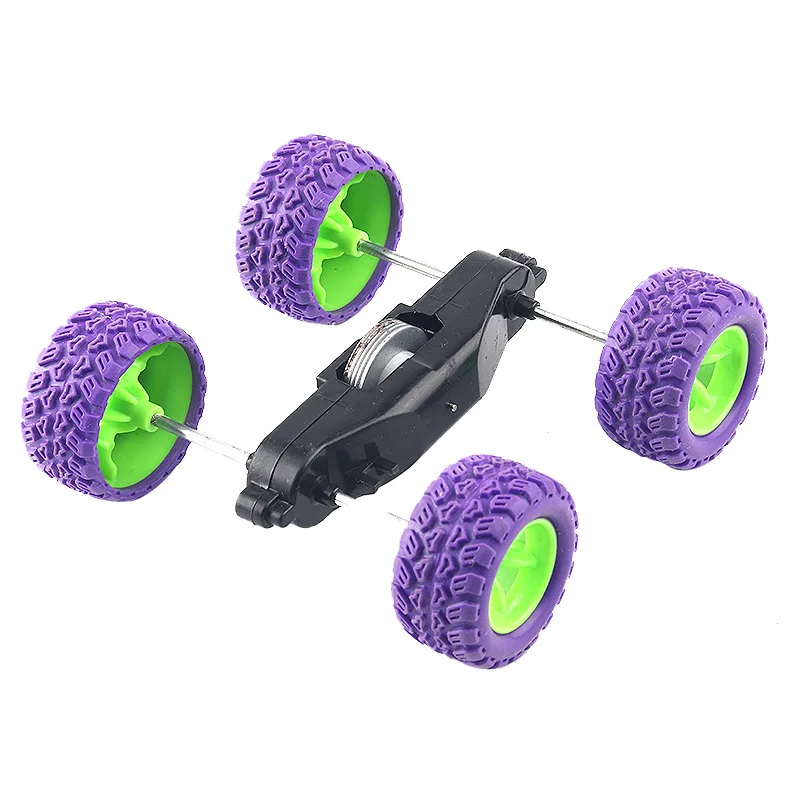 Creative Tumbling Acrobatic Inertia Car Toys Kids DIY 4WD Tumbler Car Material Kit Children Boys Funny Interactive Toys